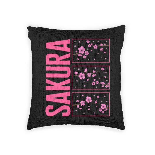 Cherry Blossom Woven Pillows, Sakura Kawaii Pop Culture
