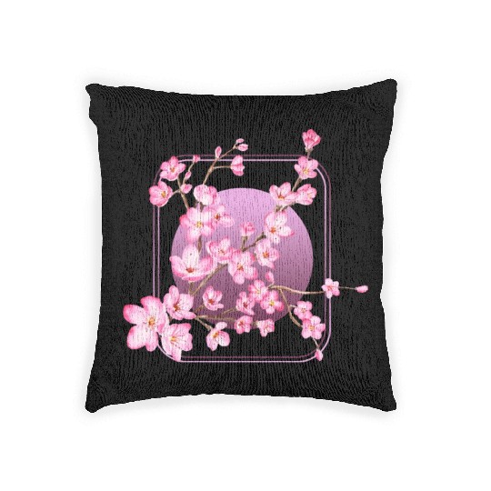Cherry Blossom Woven Pillows, Pink Sakura Kawaii