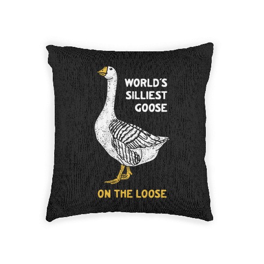 World s Silliest Goose Woven Pillows