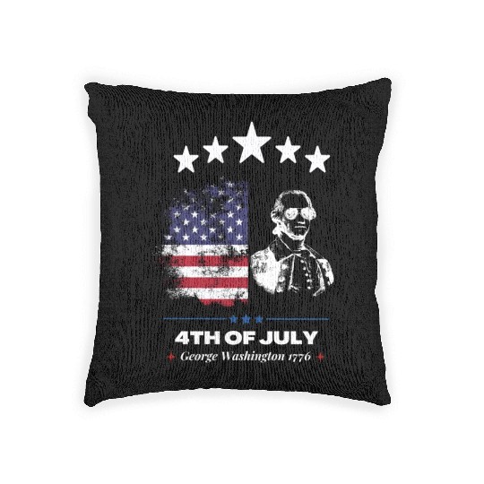 Happy 4th Of July Suck England George Washington Woven Pillows