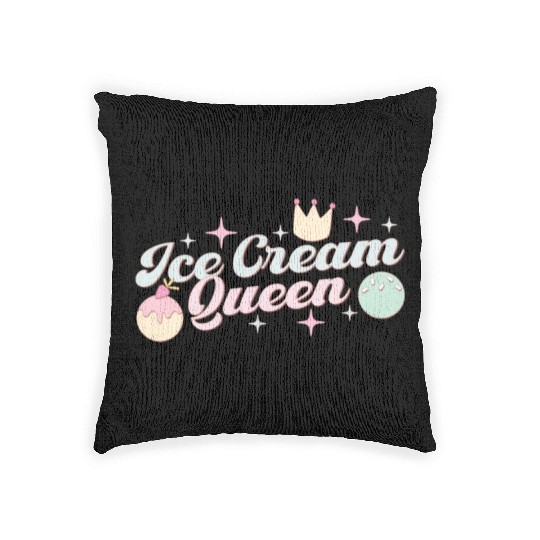 Ice Cream Queen, Happy Summer Holiday Woven Pillows