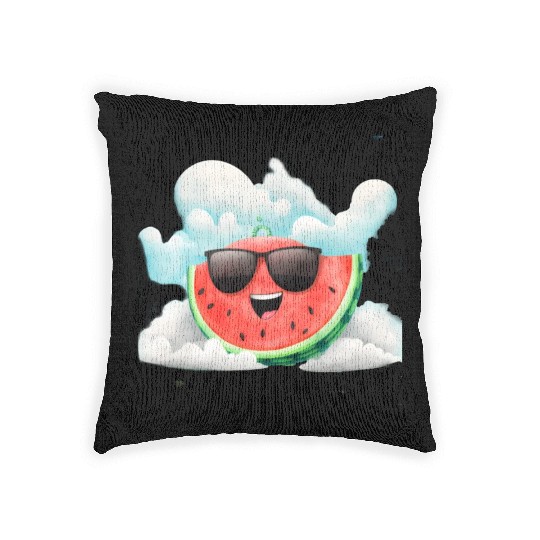 Cute Watermelon Party Summer Melon Fruit Woven Pillows