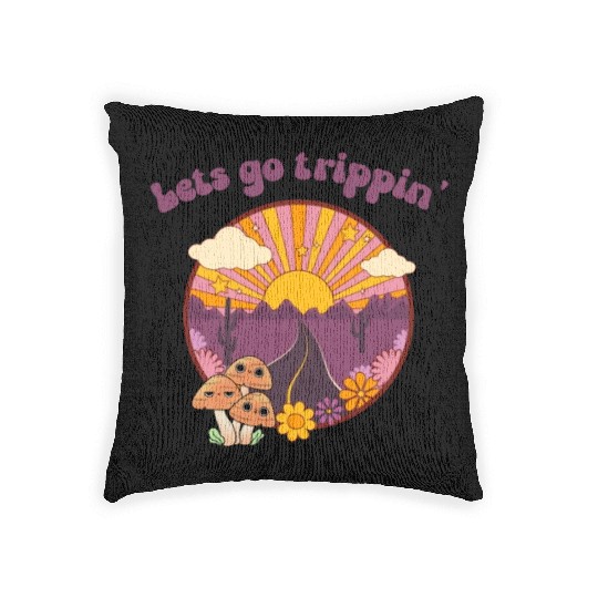 Road Trippin Cool Retro Vintage Road Trip Woven Pillows