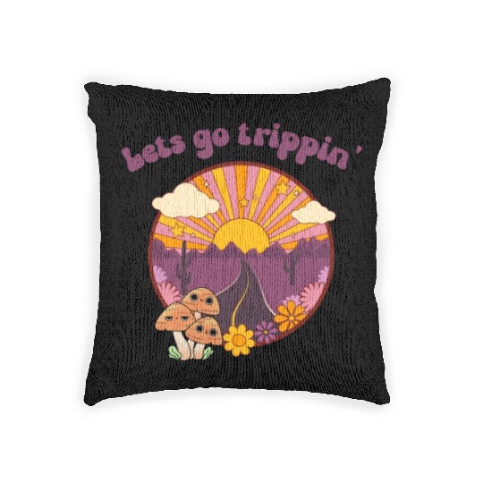 Road Trippin Cool Retro Vintage Road Trip Woven Pillows