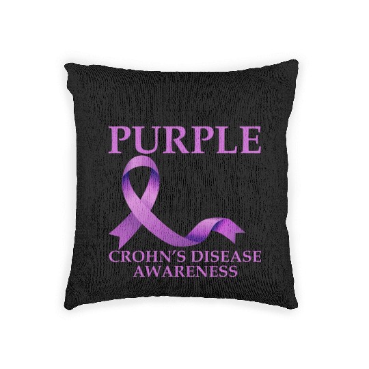 I Wear Purple For My Dad Crohn's Disease Woven Pillows