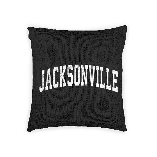 Jacksonville Florida Fl Vintage Varsity Sports Tex Woven Pillows