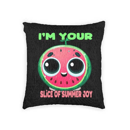 Watermelon summer joy Woven Pillows