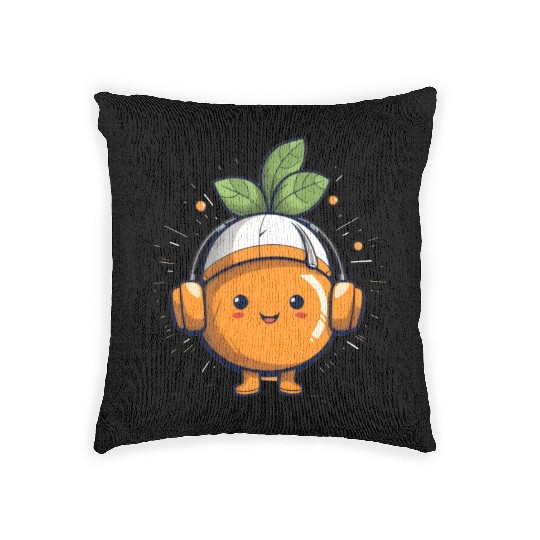 Orange Fruit Fruitarian Funny Cute Party Music Woven Pillows