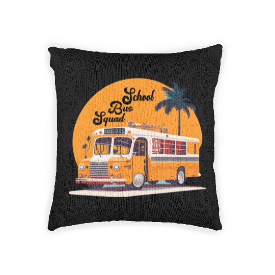 The Nature School bus Woven Pillows design