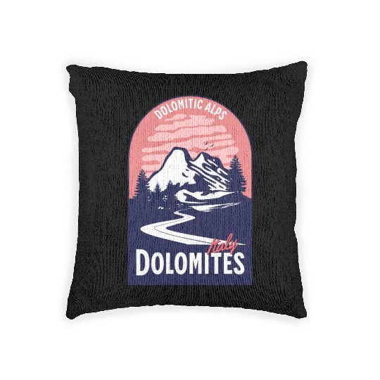 Dolomites Italy Mountain Sunset Woven Pillows