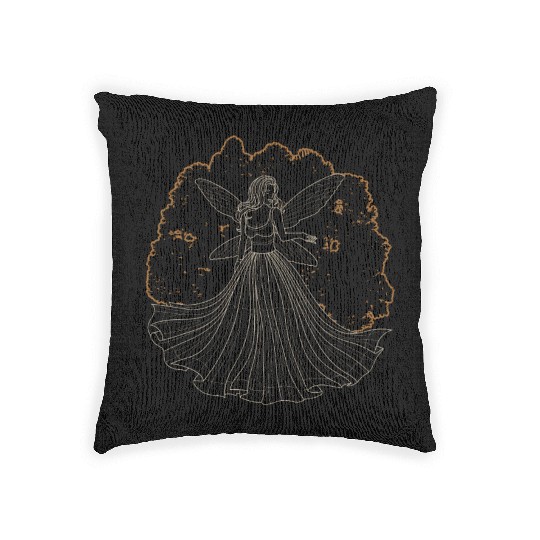 Fairy Woven Pillows, Fairycore Fairy Forest Trees Grunge