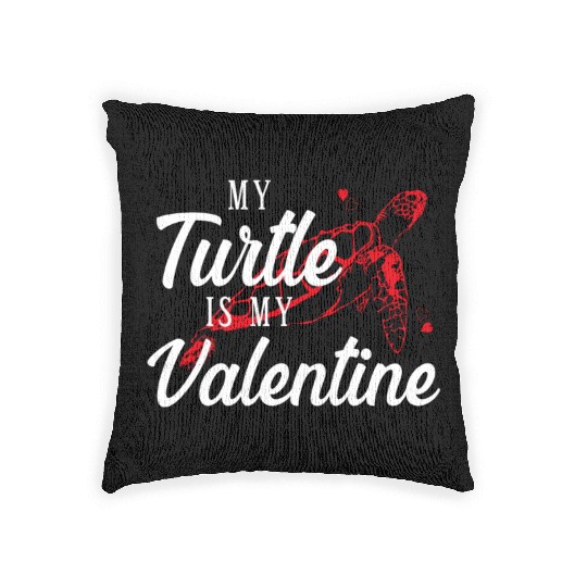 Sea Turtle Tortoise Valentines Day Woven Pillows