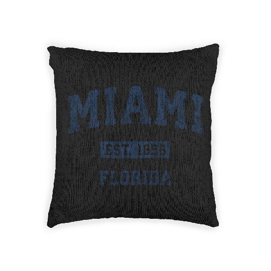 Miami Florida Fl Athletic Sports Woven Pillows
