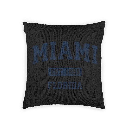 Miami Florida Fl Athletic Sports Woven Pillows