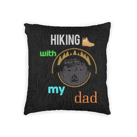 Hiking with dad Woven Pillows