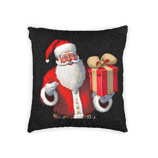 Festive Santa Claus design Woven Pillows