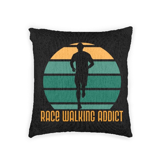Race walking addict, Race walking Woven Pillows