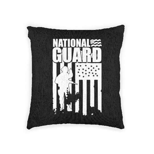 American Flag National Guard National Guard Woven Pillows