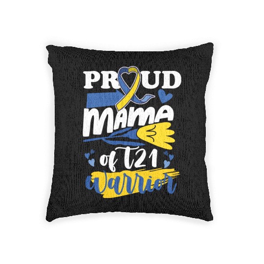 Proud Mom T21 World Down Syndrome Awareness Woven Pillows