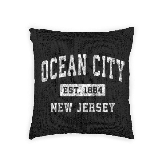 Ocean City New Jersey Nj Established Sports Woven Pillows
