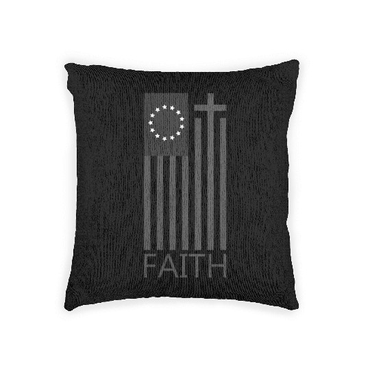 Betsy Ross American Flag , Christian Cross Bible F Woven Pillows