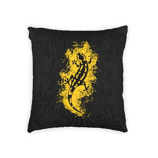 Fire salamander animal. Woven Pillows