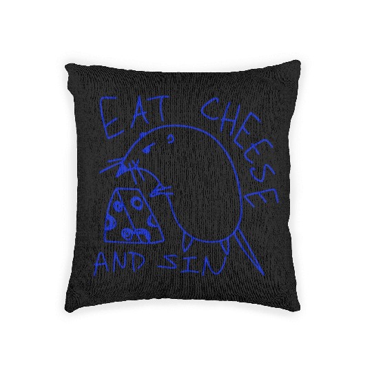 Eat cheese and sin Woven Pillows
