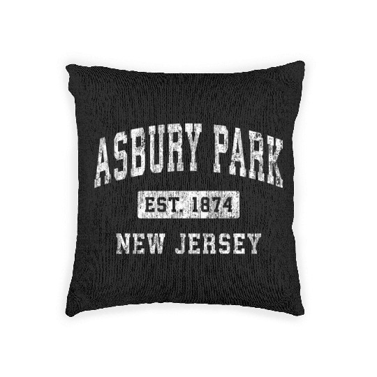 Asbury Park New Jersey Nj Established Sports Woven Pillows