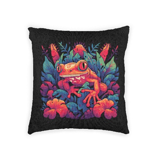Wild Poison Frog Goth Goblincore Fairycore Gothic Woven Pillows
