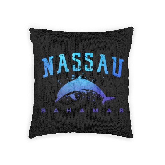 sau Bahamas Beach Snorkel Scuba Diving Dolphin Woven Pillows