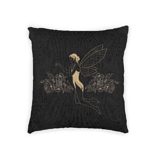 Fairy Woven Pillows, Fairycore Floral Fairy Grunge Woven Pillows,