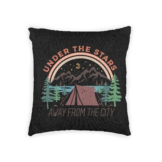 Camping Gifts Happy Camper Campsite Scout Lovers Woven Pillows