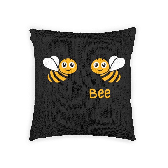 Bee Lovers Honey Bee Woven Pillows, Let's Bee Friends