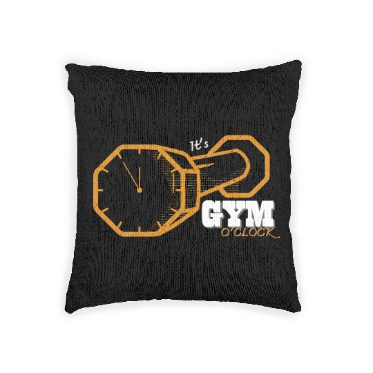 It's Gym O'clock Musculation Fitness Workout Woven Pillows