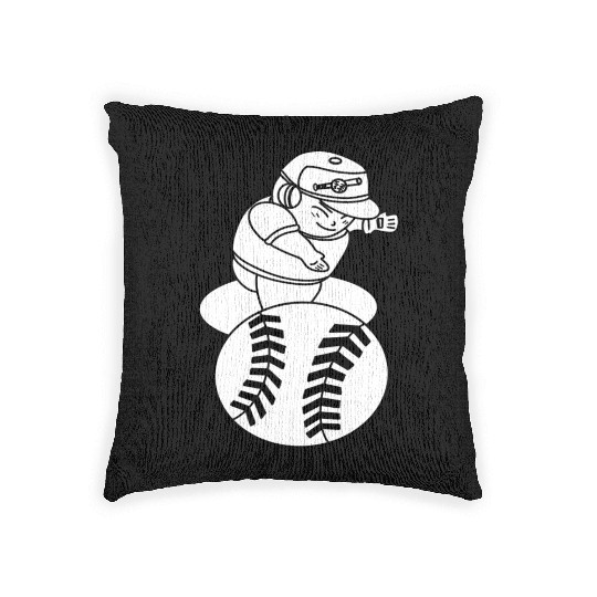 Kawaii Chibi Baseball Pitcher Woven Pillows