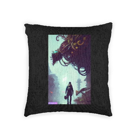 Ai generator using human thoughts Woven Pillows