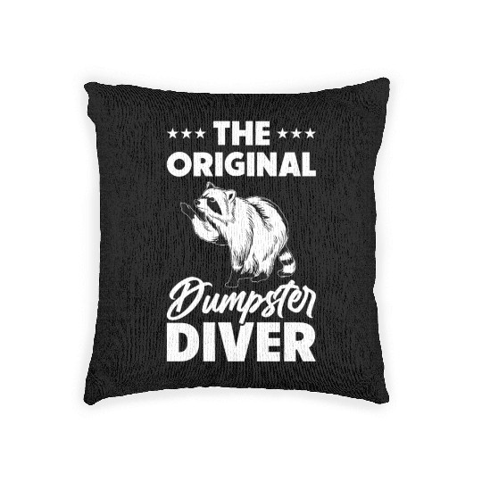 Raccoon Lover Trash Picking Dumpster Diving Trash Woven Pillows