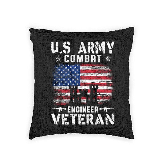 US Army Combat Engineer Veteran Woven Pillows