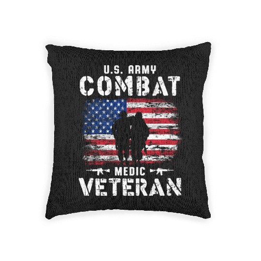 US Army Combat Medic Veteran Woven Pillows