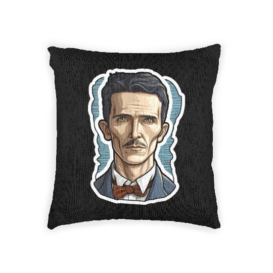 Nikola Tesla Physics Nerd Geek Woven Pillows