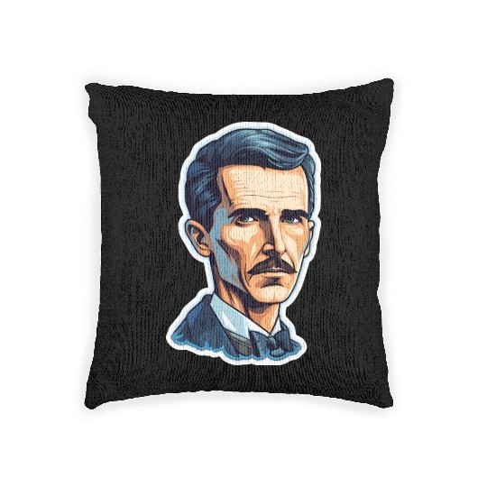 Nikola Tesla Physics Geek Nerd Woven Pillows