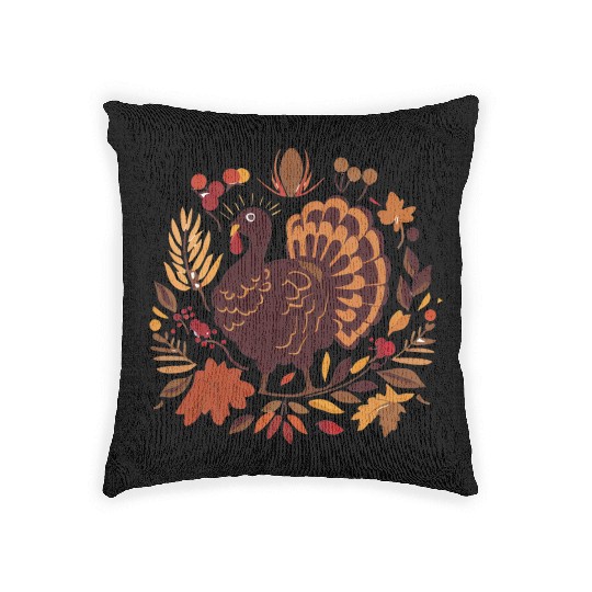 Turkeys, Harvest, and Gratitude Woven Pillows