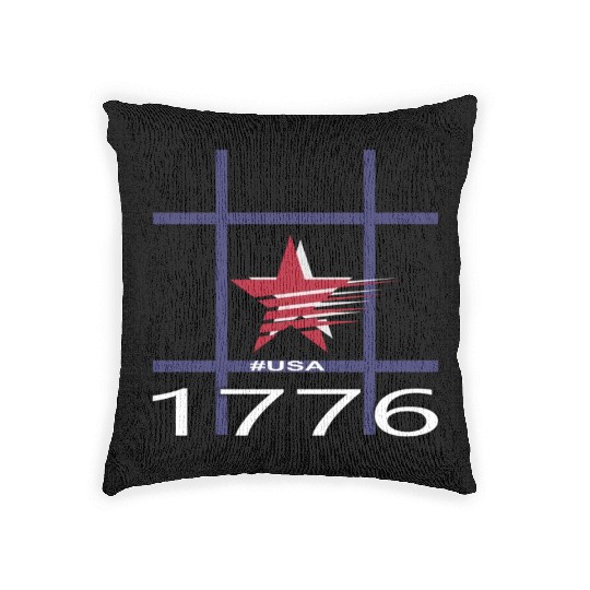 1776 USA STAR HASHTAG Woven Pillows