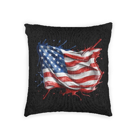 American Flag Woven Pillows