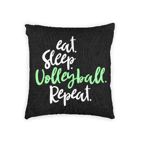 Eat Sleep Volleyball Repeat funny volleyball Woven Pillows