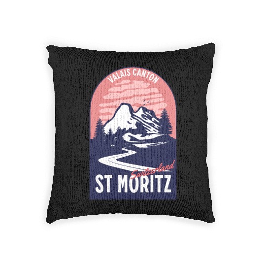 Saint Moritz Switzerland Valais Woven Pillows