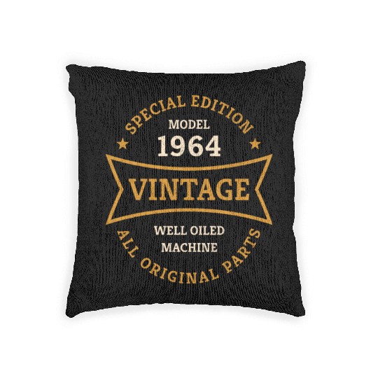 60th Birthday Gifts Born 1964 Vintage 60 Year Old Woven Pillows