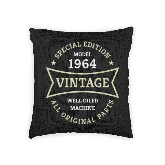 60th Birthday Gifts Born 1964 Vintage 60 Year Old Woven Pillows