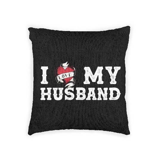 Vintage I Love My Husband - I Heart My Husband Woven Pillows