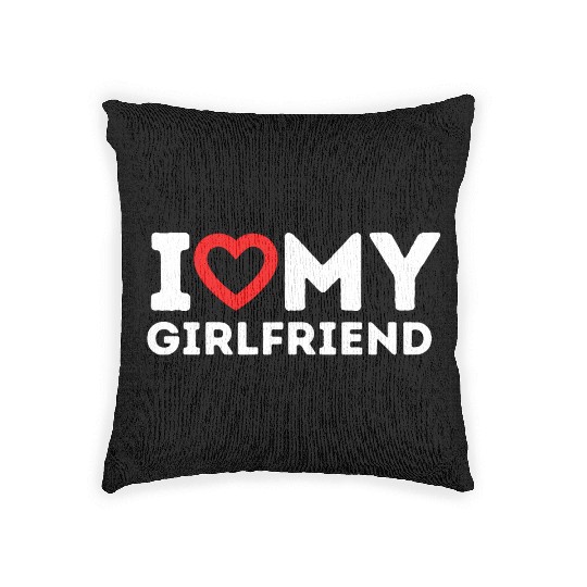 I Heart My GirlFriend Woven Pillows